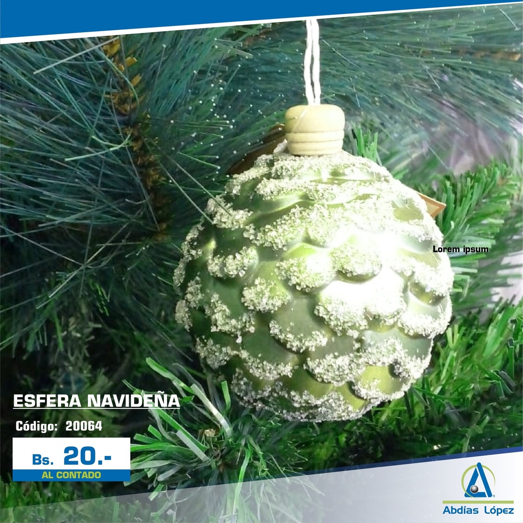 ESFERA NAVIDEÃ±A 8X8X8CM VERDE MENTA P-831-XMNBC-0111097B