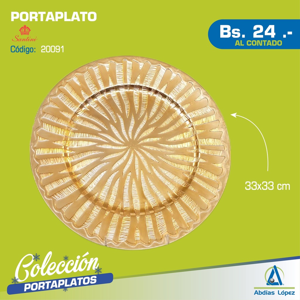 PORTAPLATO 33X2X33 CM DORADO P-831-XMFUBC46-116B