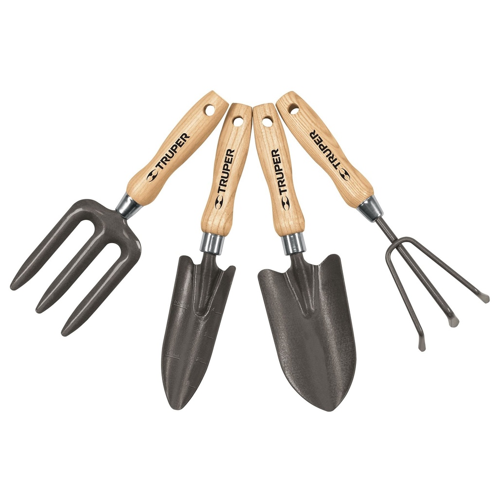 JUEGO DE HERRAMIENTAS PARA JARDIN 4 PIEZAS TRUPER P-TR-15030