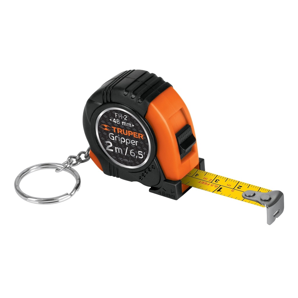 FLEXOMETRO CONTRA IMPACTO TIPO LLAVERO DE 2 METROS TRUPER P-TR-14602