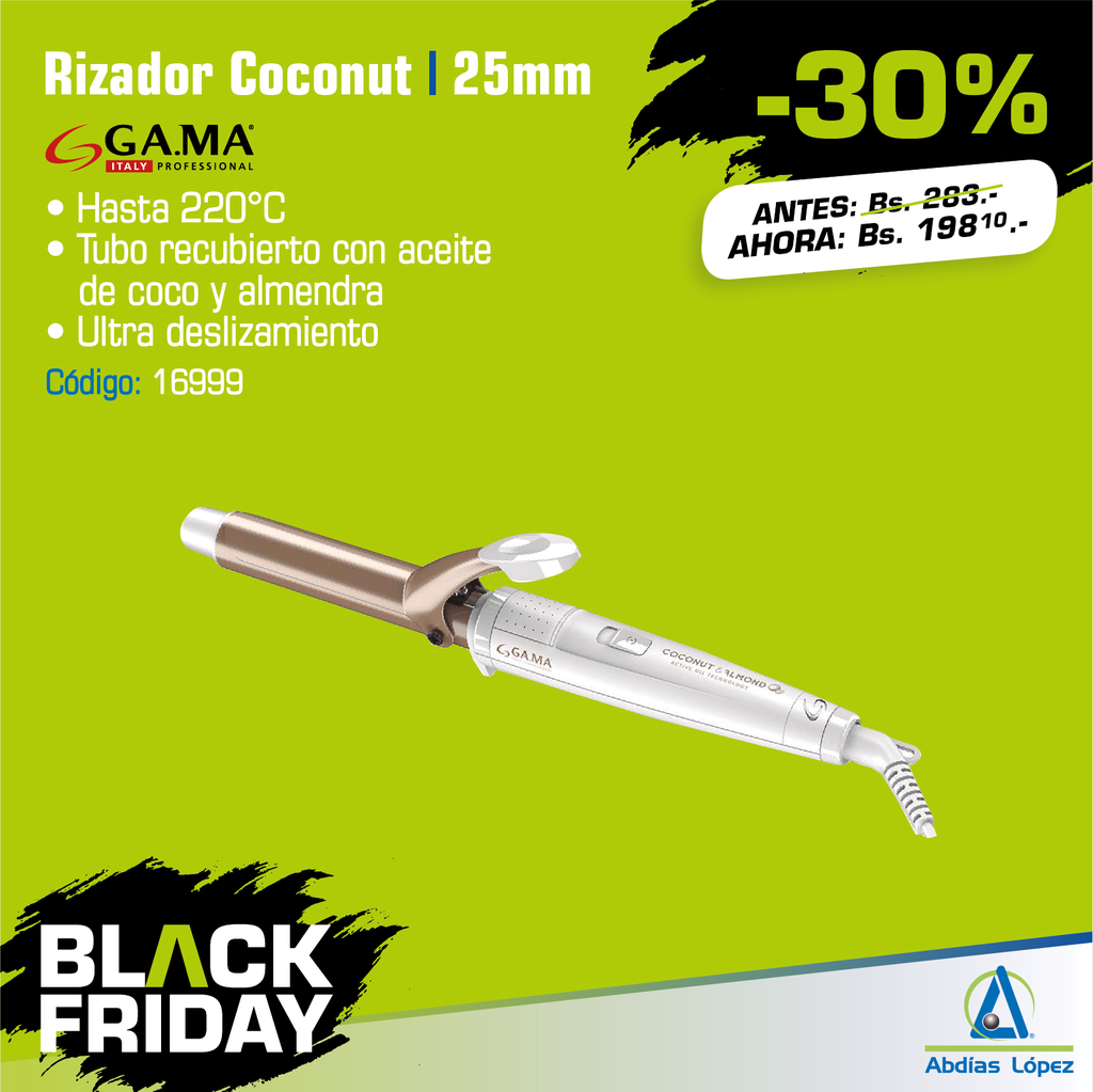 RIZADOR GAMA 25MM. COCONUT & ALMOND P-RGSTD-N25 COCONUT ALMOND