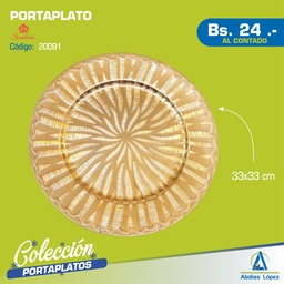 [I-20091] PORTAPLATO 33X2X33 CM DORADO P-831-XMFUBC46-116B