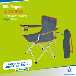 [I-20444] SILLA PLEGABLE TRUPER DE POLIESTER Y ESTRUCTURA DE ACERO P-TR-61025
