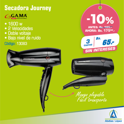 [I-13083] SECADORA GAMA TRAVEL JOURNEY 1600W P-8023277116818