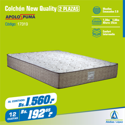 [I-17319] COLCHON NEW QUALITY COMFORT 25CMX1.88MX1.38M P-11008482