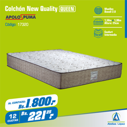 [I-17320] COLCHON NEW QUALITY COMFORT 25CMX1.98MX1.58M P-11008483