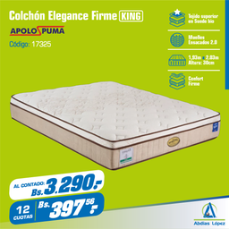 [I-17325] COLCHON ELEGANCE FIRM 30CMX2.03MX1.93M P-11004638