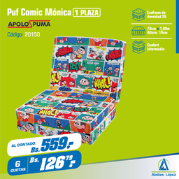 [I-20150] PUFE PEGABLE TURMA DE MONICA 78X63X30 P-11001922