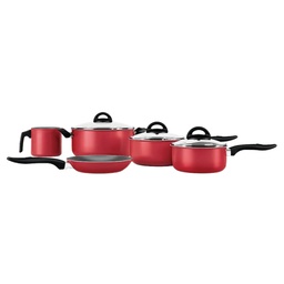 [I-16854] BATERIA DE COCINA BRINOX 5 PZS. CHILLI ROJO P-7015/104