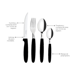 [I-20398] JUEGO DE CUBIERTOS 24 PZAS.IPANEMA P-23399/091