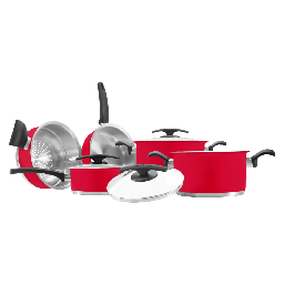 [I-10506] JUEGO DE OLLAS 5PZAS. DUO COLOR P-65380/016
