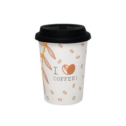 [I-17745] VASO DE CERAMICA PARA VIAJE I LOVE COFFEE P-A15A-3S2P-1